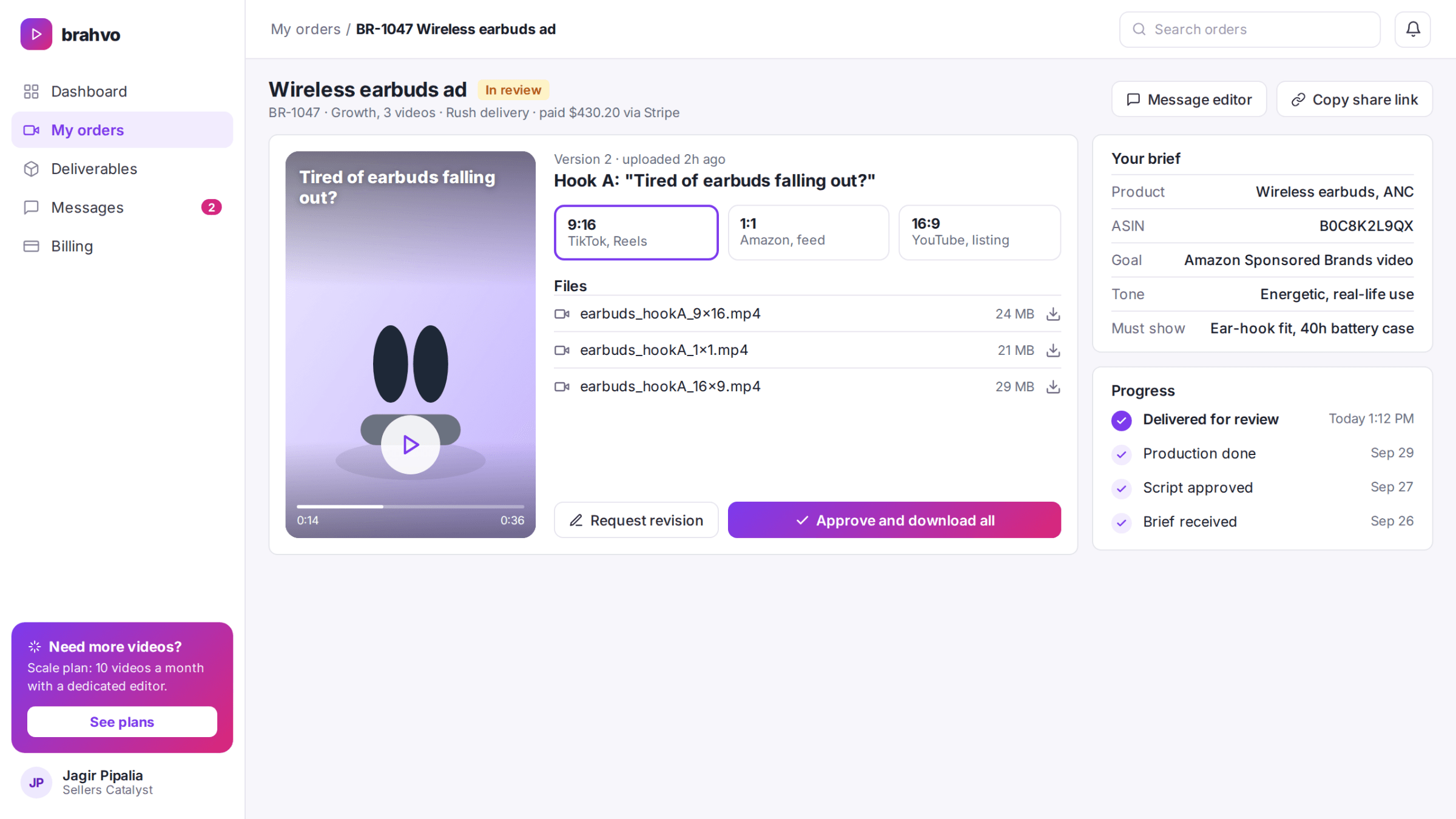 AI Video Service Client Portal & Checkout System detail image 1