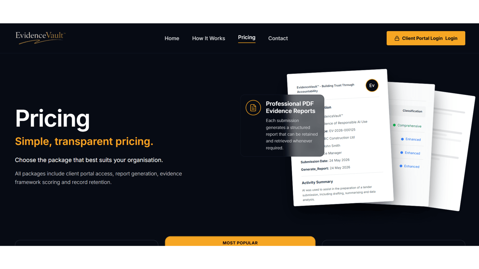 EvidenceVault™ Customer Portal & Subscription Platform detail image 1