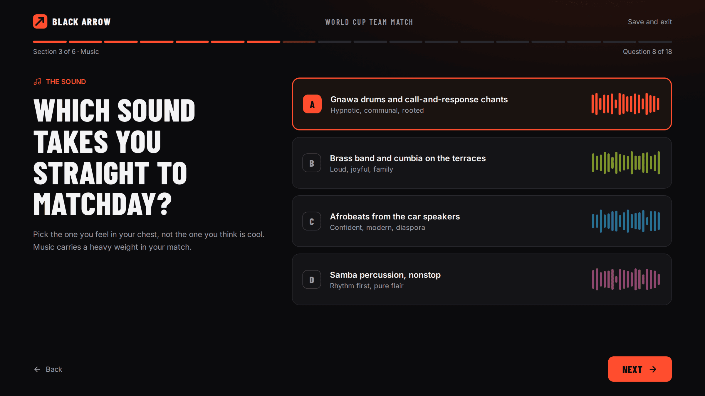 Black Arrow World Cup Team Matching Quiz Platform detail image 1