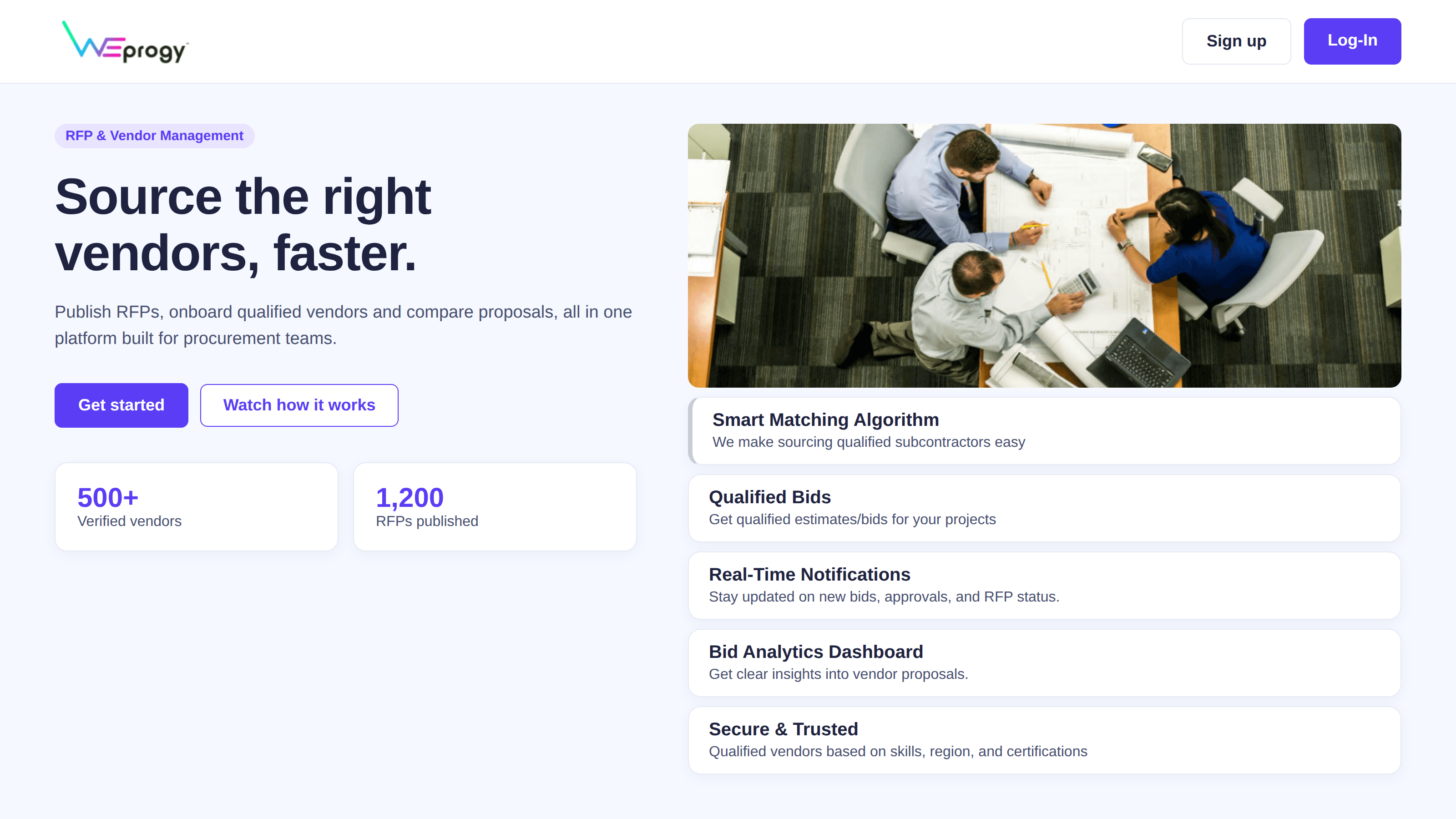 WeProgy RFP & Vendor Management System project hero