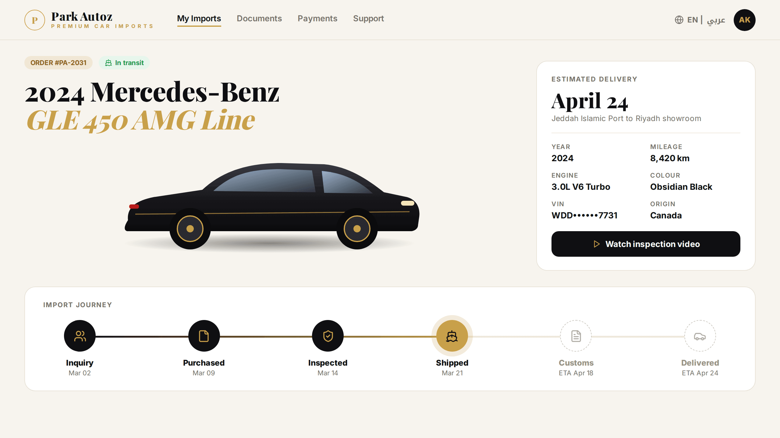 Secure Branded Client Portal for Park Autoz