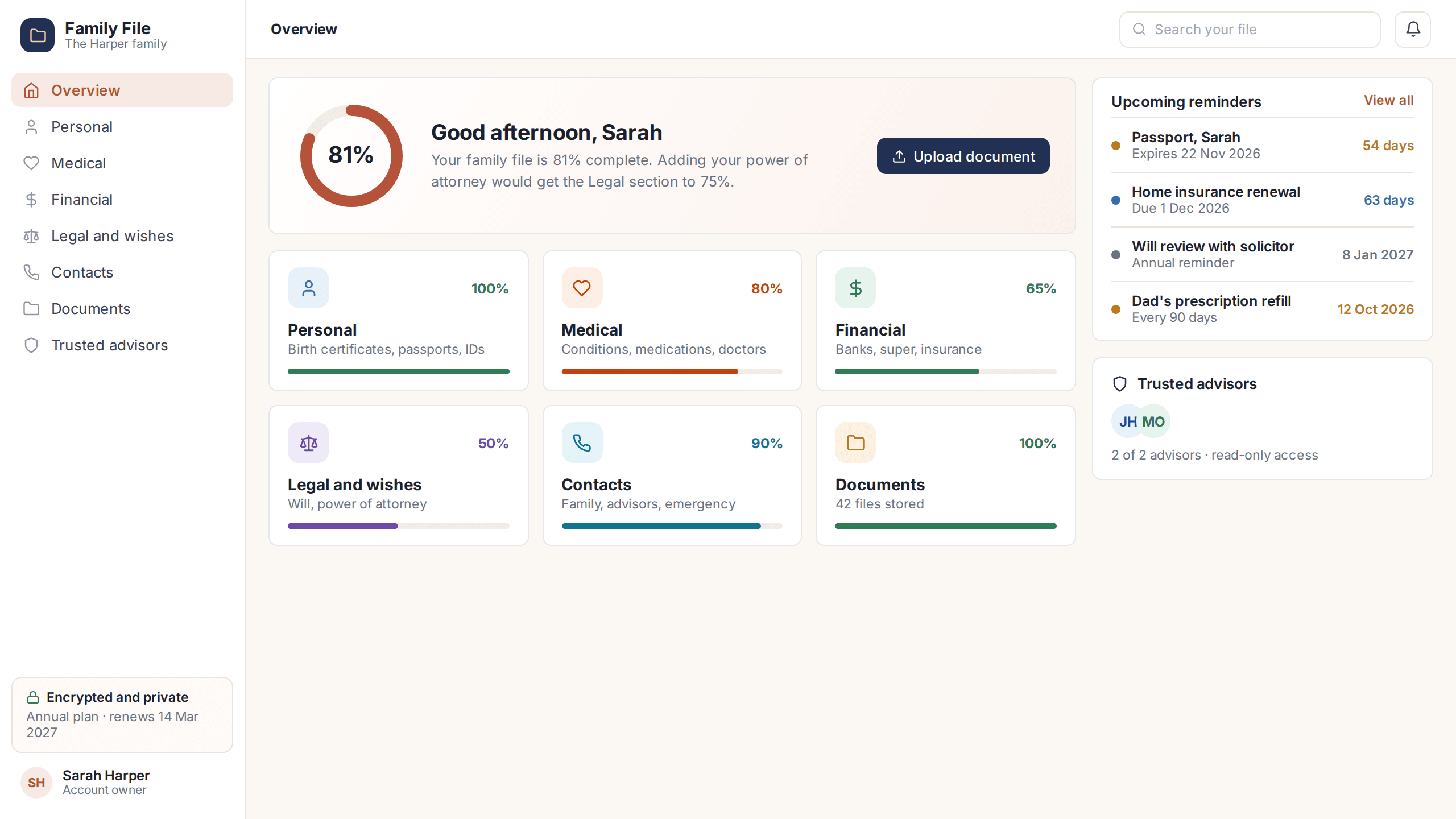 Family File Secure Client Portal project hero