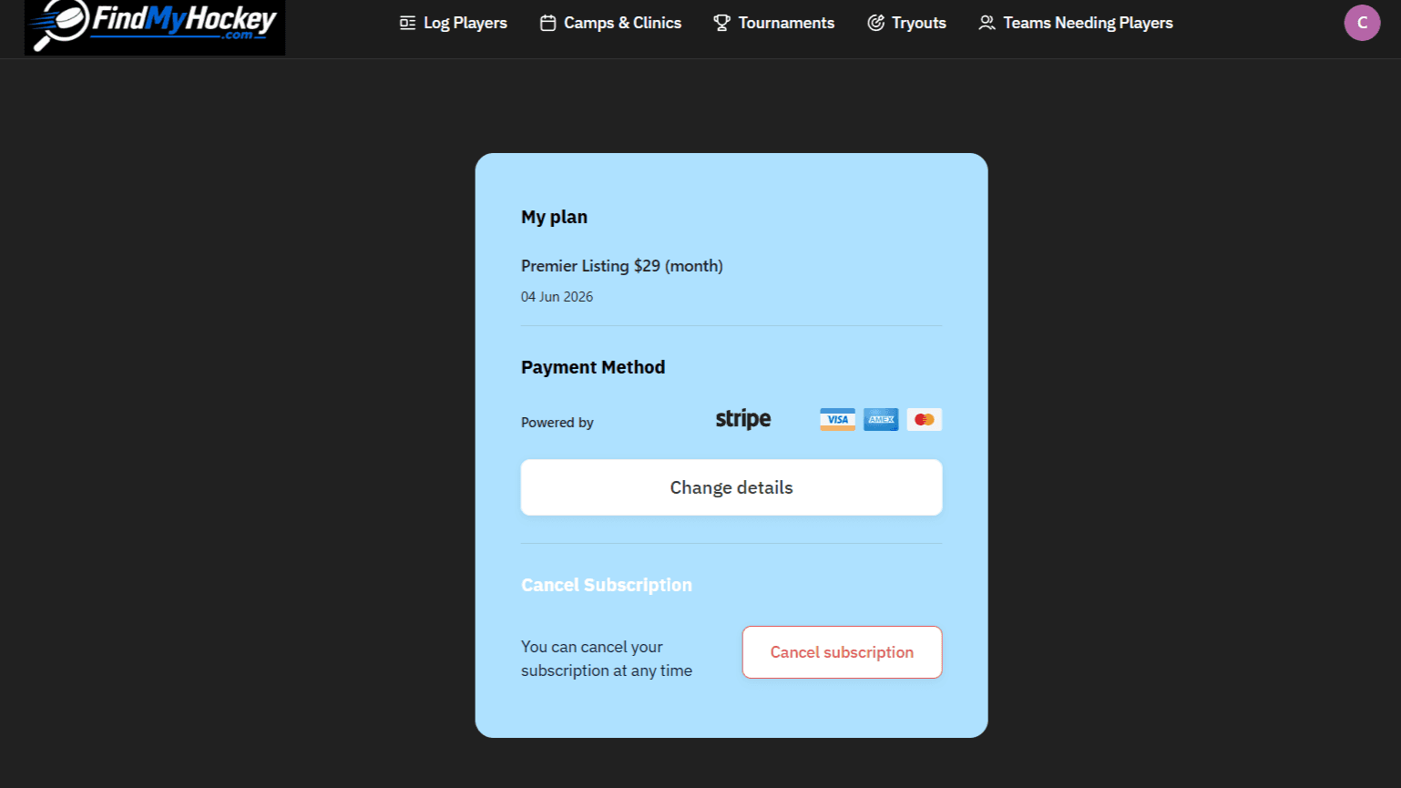 Hockey Trainer Marketplace & Subscription Platform detail image 2