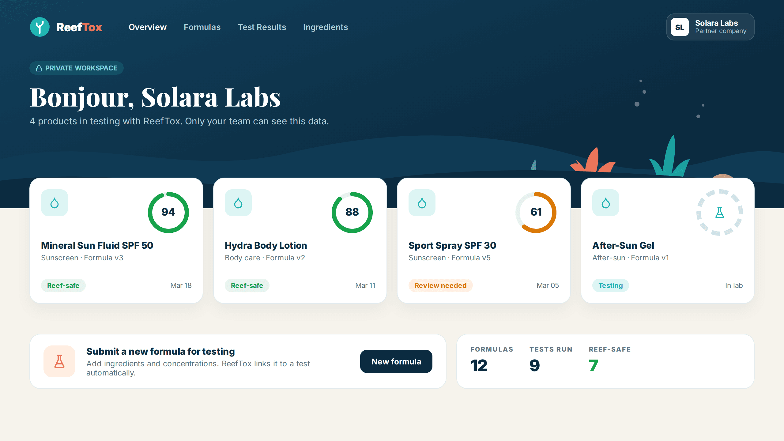 ReefTox Client Access Portal project hero